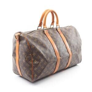 Louis Vuitton Keepall Bandouliere Monogram Bag canvas leather brown